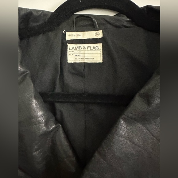 Lamb & flag cropped leather jacket size M - Picture 3 of 3